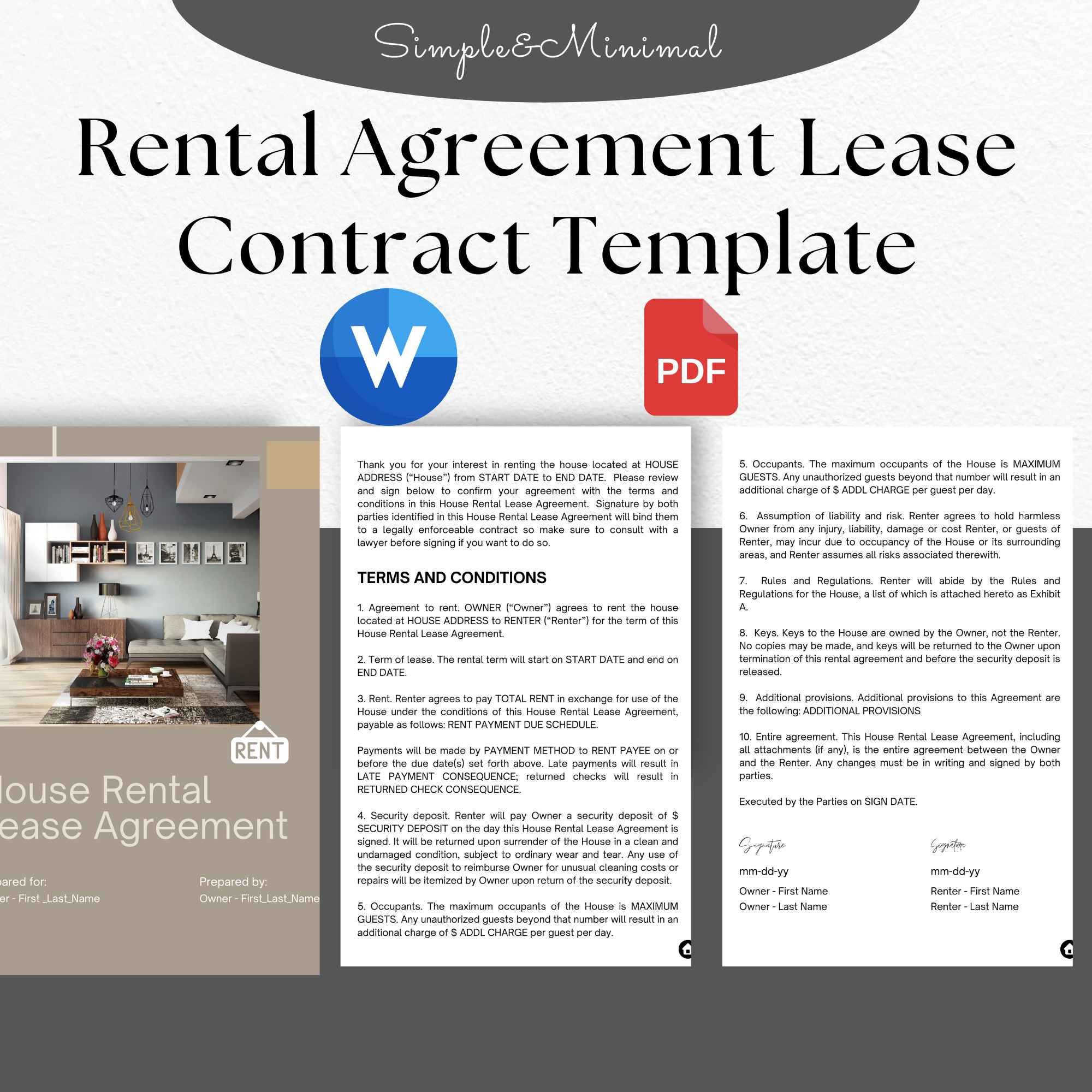 Rental Agreement Lease Contract Template